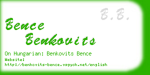 bence benkovits business card